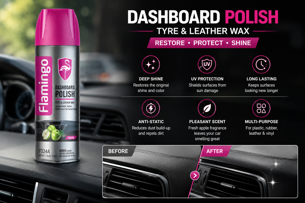 Flamingo Dashboard Polish - Tyre & Leather Wax | 220ML