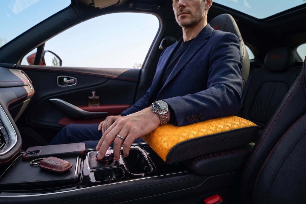 Car Armrest Cushion - Light Orange