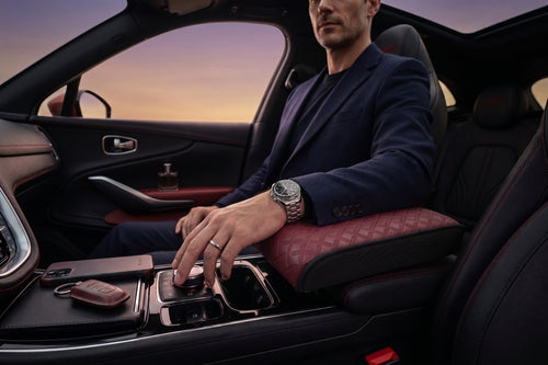 Car Armrest Cushion - Burgundy