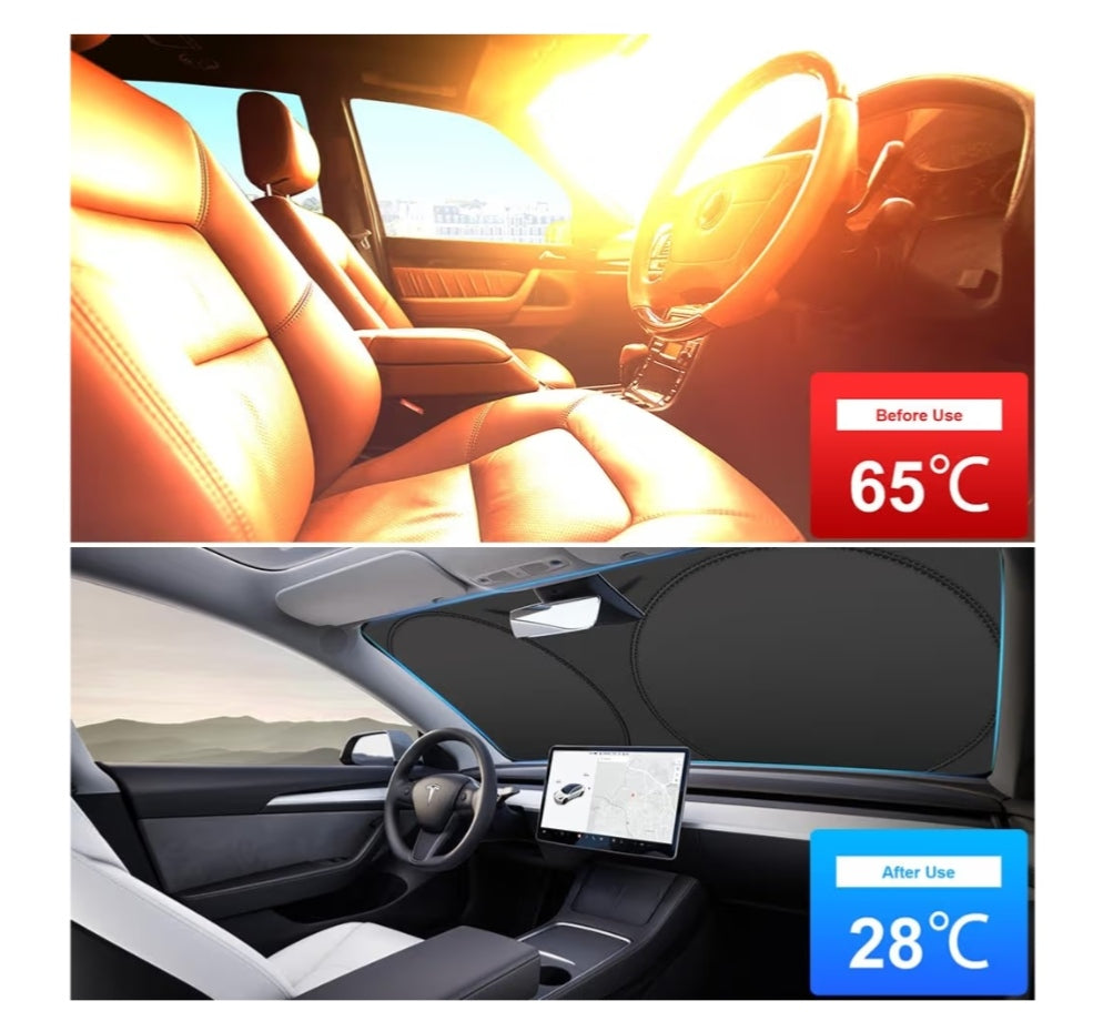 Foldable Car Windshield Sunshade – Heat & UV Protection